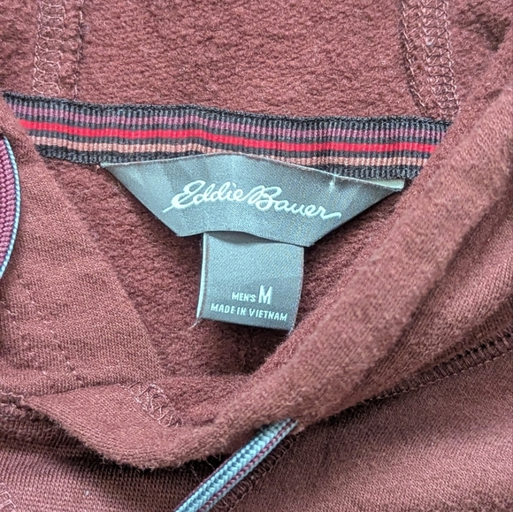 Eddie Bauer Burgundy Hoodie | Casual Outdoor Sweatshirt - Picture 4 of 6